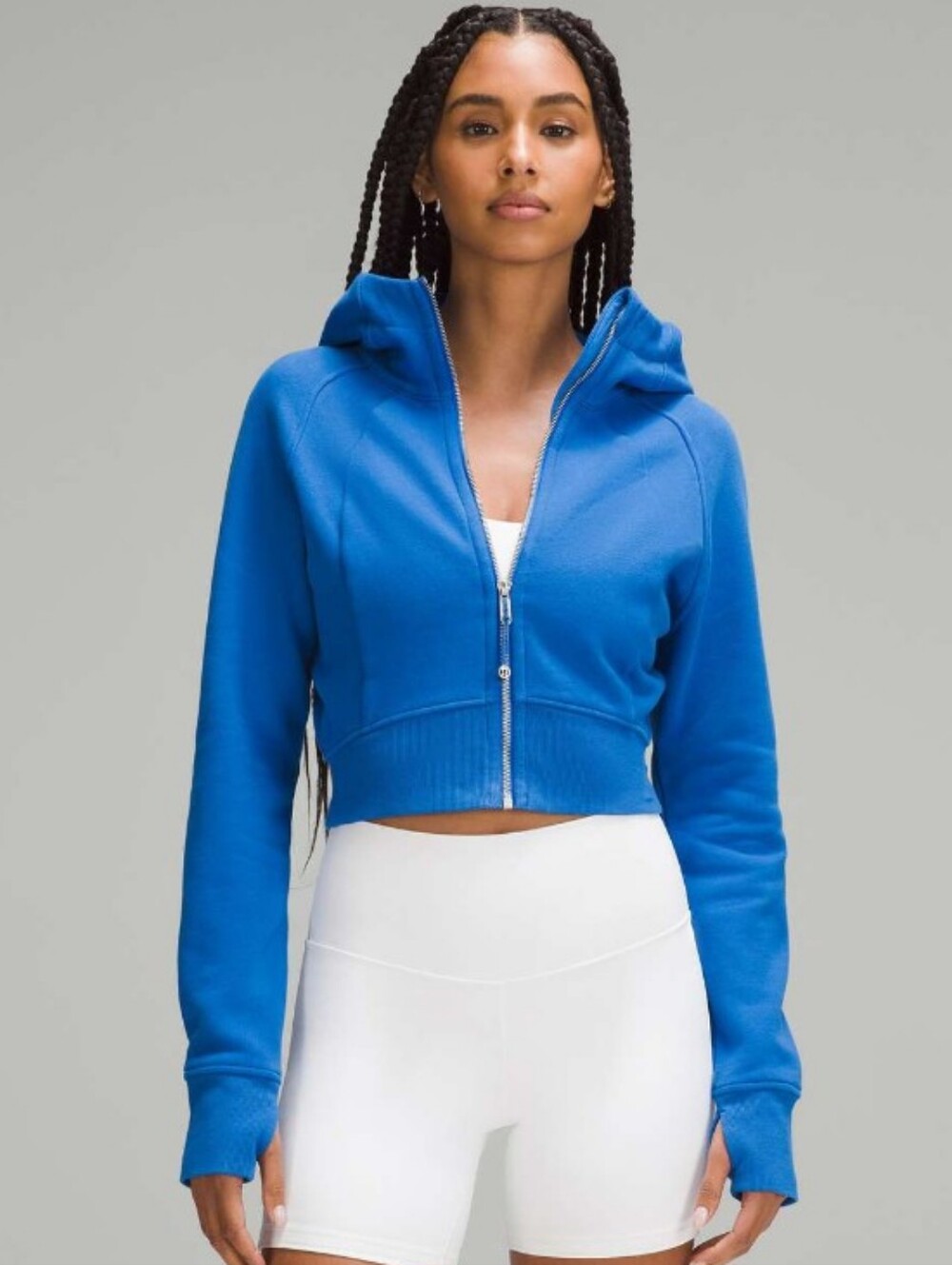 Lululemon Scuba Full-Zip Cropped Hoodie Blazer Blue Tone 0